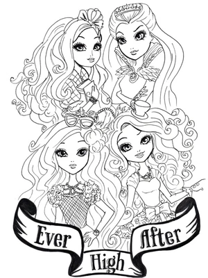Página para Colorir As Belas Garotas de Ever After High