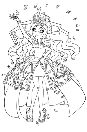 Página para Colorir Garota Linda de Ever After High