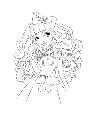Página para Colorir Blondie Lockes de Ever After High