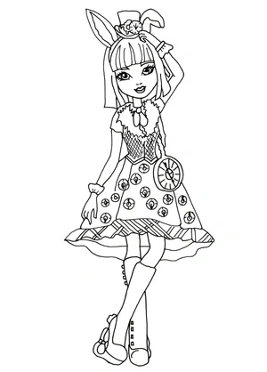 Página para Colorir Bunny Blanc do mundo de Ever After High