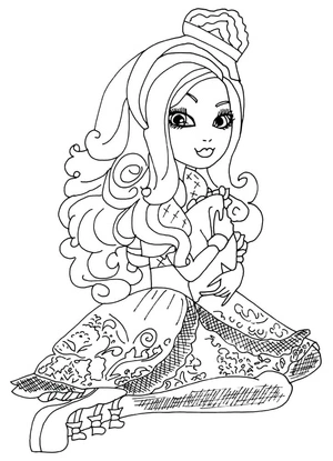 Página para Colorir Boneca Ever After High - Menina