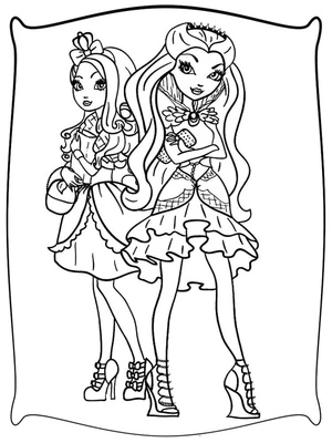 Página para Colorir Garotas Ever After High