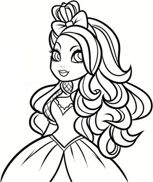 Página para Colorir Boneca Garota de Ever After High