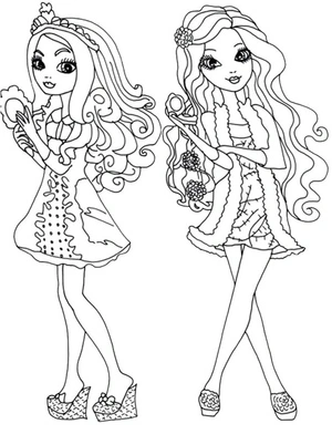 Página para Colorir Garotas de Ever After High