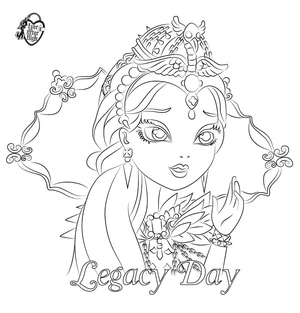 Página para Colorir Dia da Herança em Ever After High