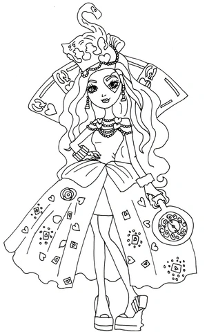 Página para Colorir Lizzie Hearts de Ever After High