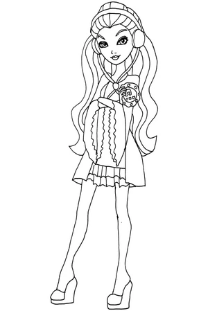 Página para Colorir Rainha Corvo de Ever After High