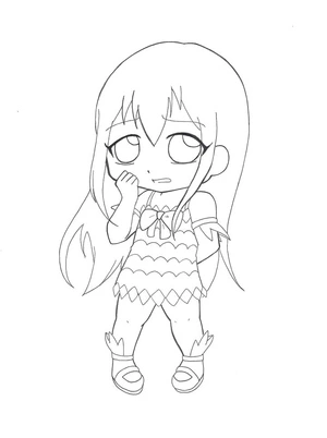 Página para Colorir Versão chibi de Wendy Marvell