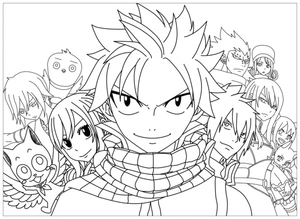 Página para Colorir Fairy Tail Anime