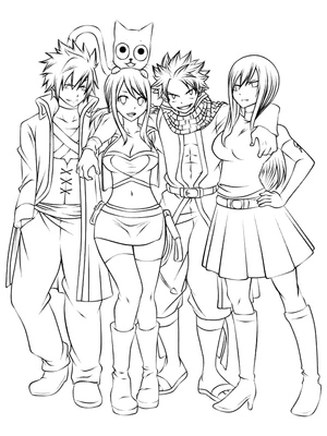 Página para Colorir Personagens de Fairy Tail