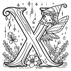 Letra do Alfabeto X Tema de Conto de Fadas