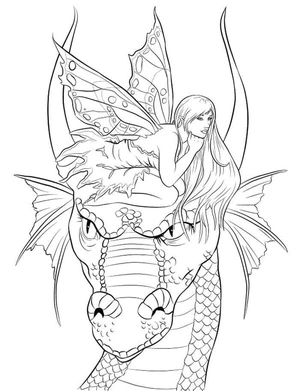 Página para Colorir Fada Dragão