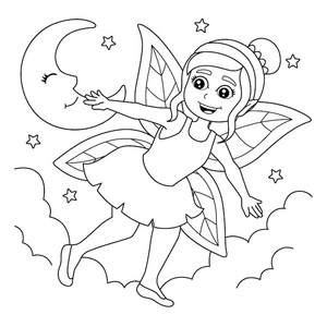 Página para Colorir Fadinha Voadora Encantadora