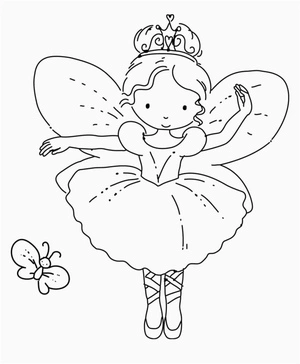 Página para Colorir Fadinha e Borboleta Pequenas
