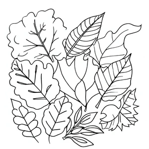 Página para Colorir Folhas de Outono - Grátis