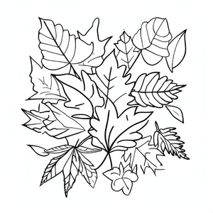 Página para Colorir Folhas de Outono