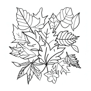 Página para Colorir Página para Colorir Folhas de Outono