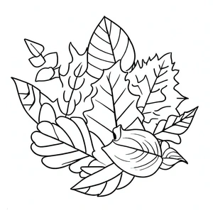 Página para Colorir Página para Colorir de Folhagem de Outono para Imprimir