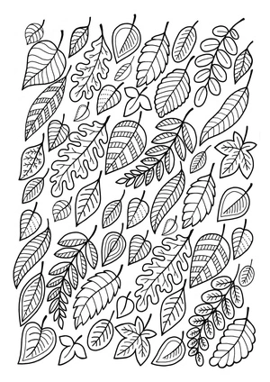 Página para Colorir Folhas de Outono para Imprimir
