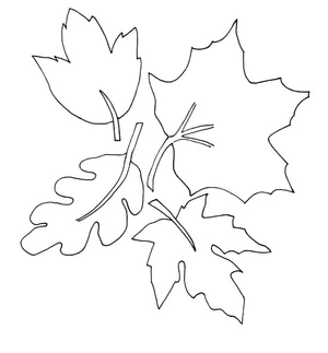Página para Colorir Folhagem Simples de Outono
