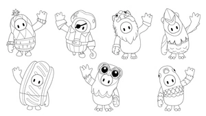 Página para Colorir Amigos Adoráveis do Outono