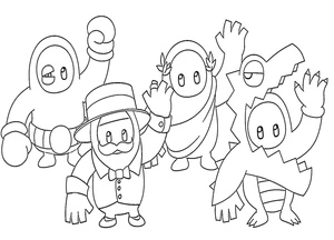 Página para Colorir Personagens de Fall Guys