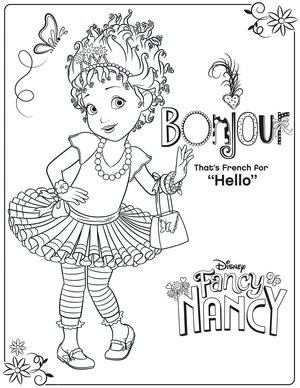 Página para Colorir Nancy Clancy: A Incrível Aventureira