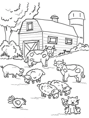 Página para Colorir Página para Colorir: Animais da Fazenda para Crianças