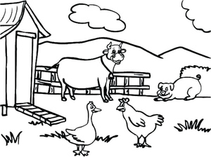 Página para Colorir de Animais da Fazenda