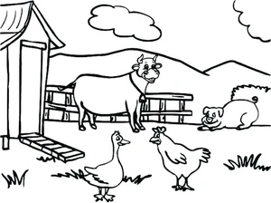 Página para Colorir Página para Colorir de Animais da Fazenda