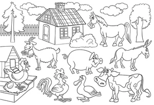 Página para Colorir Página para Colorir de Animais da Fazenda para Imprimir