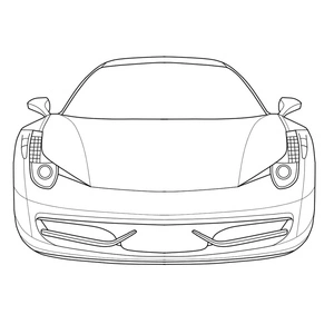 Página para Colorir Carro Ferrari 458