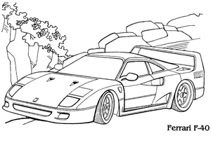 Página para Colorir Ferrari F40