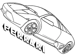 Página para Colorir Página para Colorir de Carro Ferrari para Imprimir