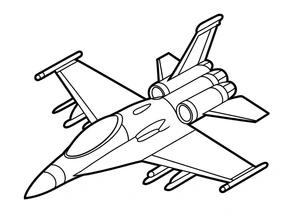 Página para Colorir Um Caça Aéreo