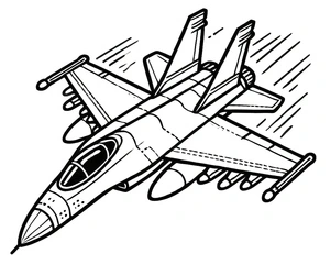 Página para Colorir Incrível Avião de Combate