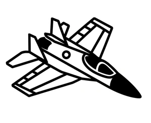 Página para Colorir Avião de Caça Básico