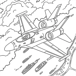 Página para Colorir Caça-Bombardeiro Battlefield