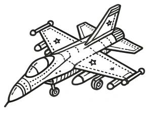 Página para Colorir Avião de Caça Legal