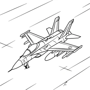 Página para Colorir Aeronave de Combate Impecável