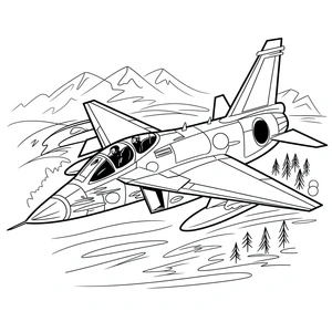 Página para Colorir Página de Colorir de Jato de Combate Grátis