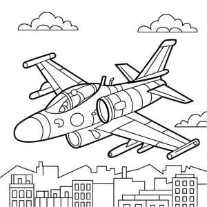 Página para Colorir Aeronave de Combate Incrível