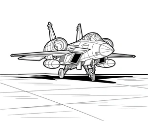 Página para Colorir Avião de Caça Militar