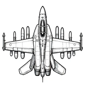 Página para Colorir Imprimir Aeronave de Combate