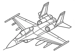 Página para Colorir Aeronave de Caça Elegante