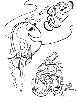 Página para Colorir A Jornada Empolgante de Dory e Marlin