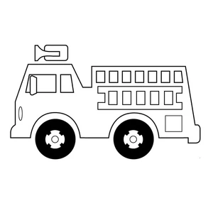 Página para Colorir Caminhão de Bombeiros Simples