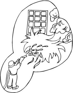 Página para Colorir Imprimível de Bombeiros