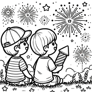 Garotos com Fogos de Artifício