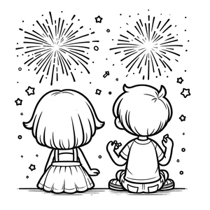 Crianças Curtindo Fogos de Artifício